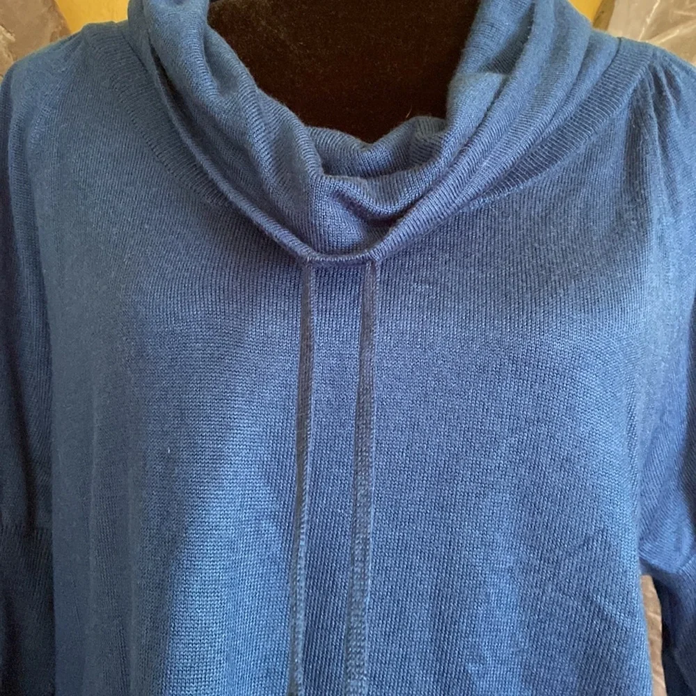Smart Set Blue Cowl Neck Sweater Dress - Picture 3 of 9